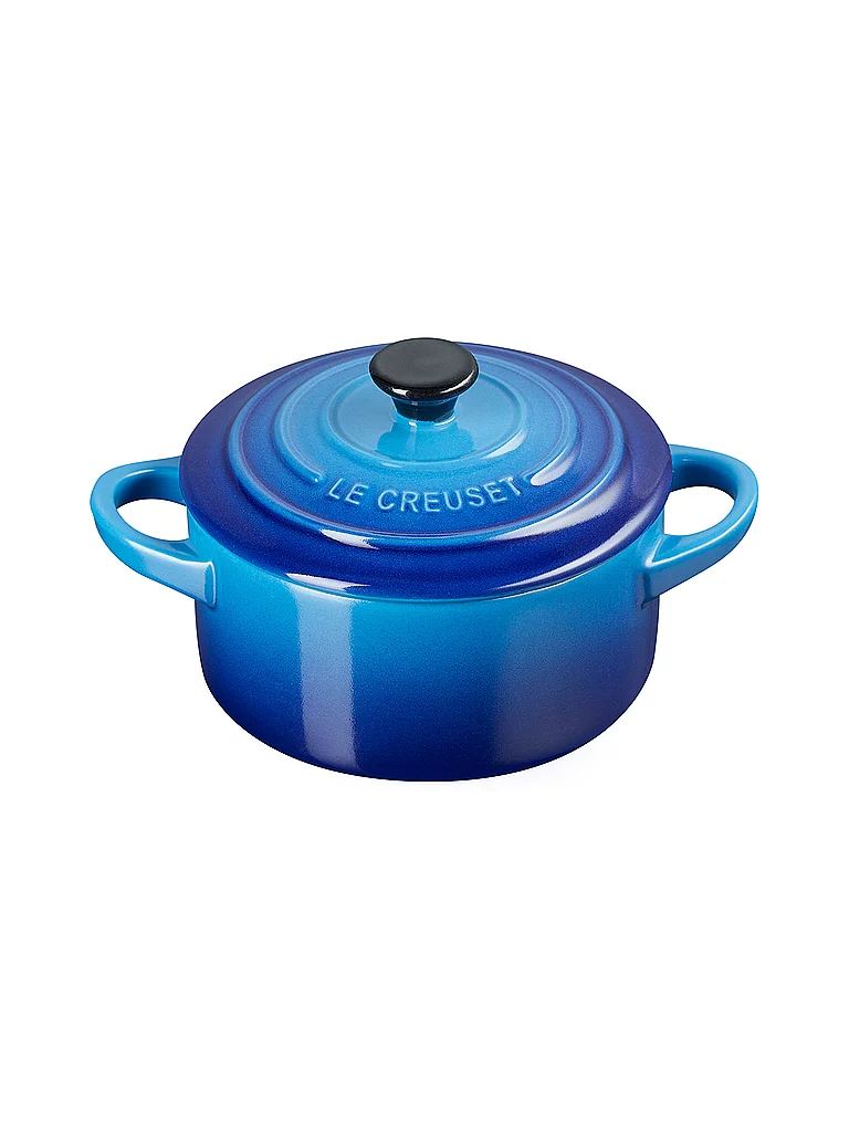 LE CREUSET Mini-Cocotte POTERIE 10cm/0,2L Azure blau baby 3